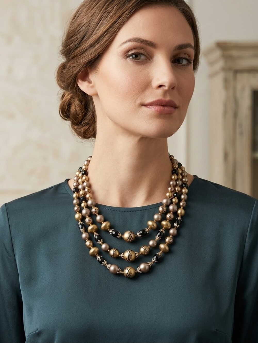 Avon 3 Strands‎ Multicolored Made In Japan Demi Parure Pearl Sets